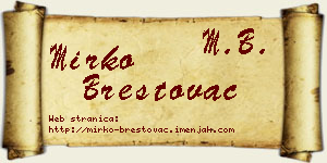 Mirko Brestovac vizit kartica